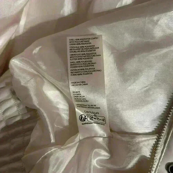 Maeve by Anthropologie ivory women's Oversized Faux Leather Bomber Jacket size L - Picture 13 of 13